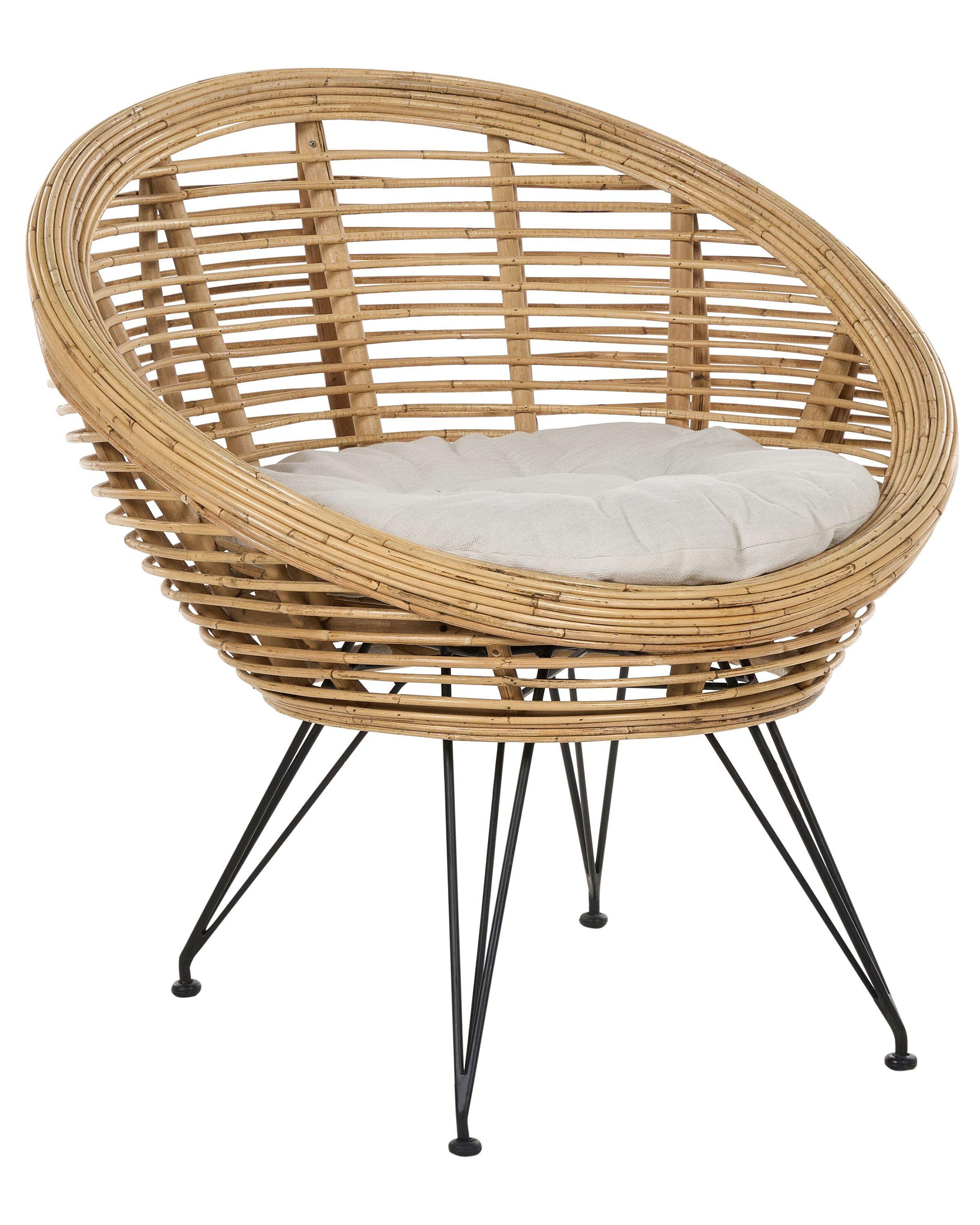 Beliani Sedia da giardino en Rattan Boho MARATEA  