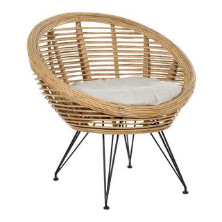 Beliani Chaise de jardin en Rotin Boho MARATEA  