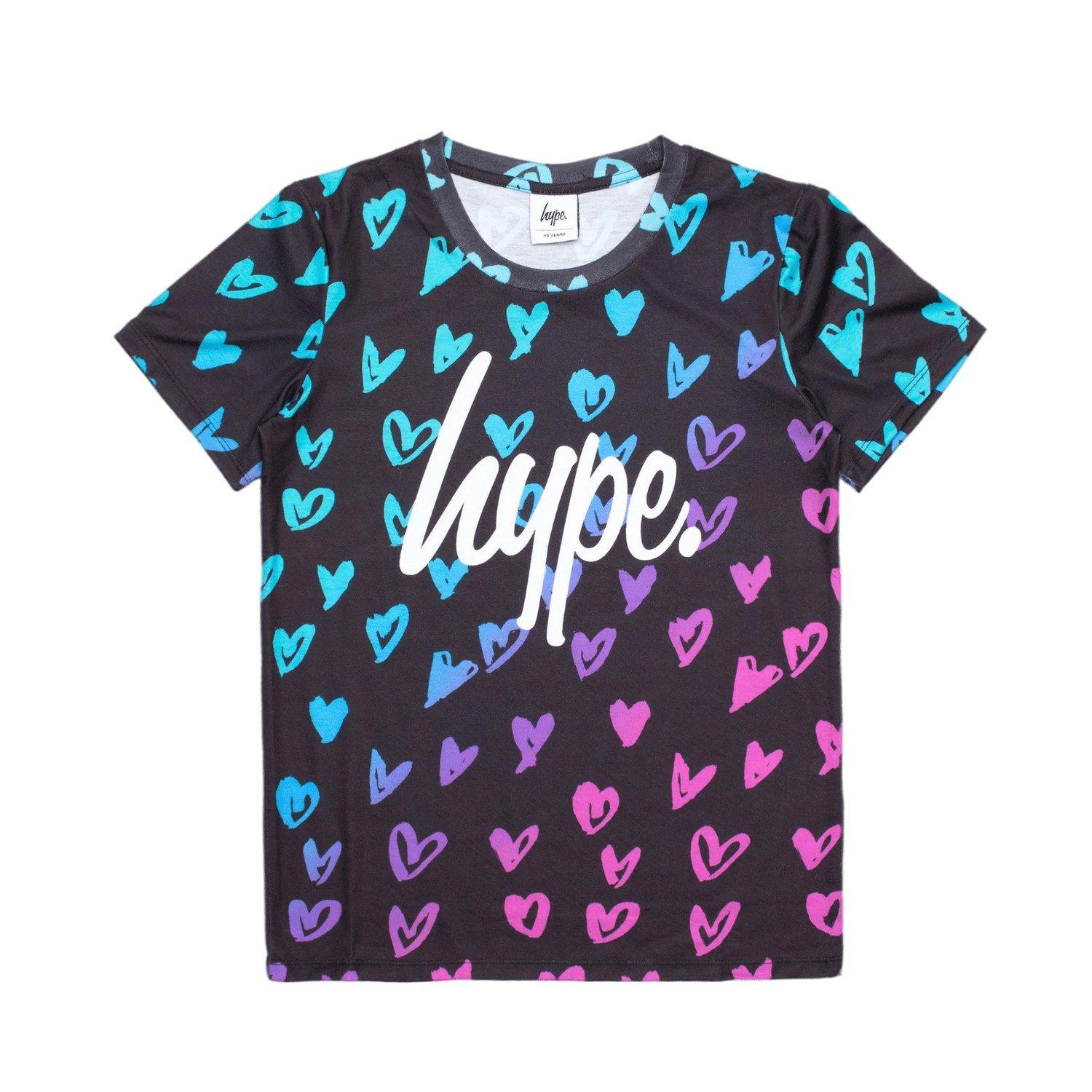 Image of Scribble Heart Tshirt Mädchen Schwarz 170