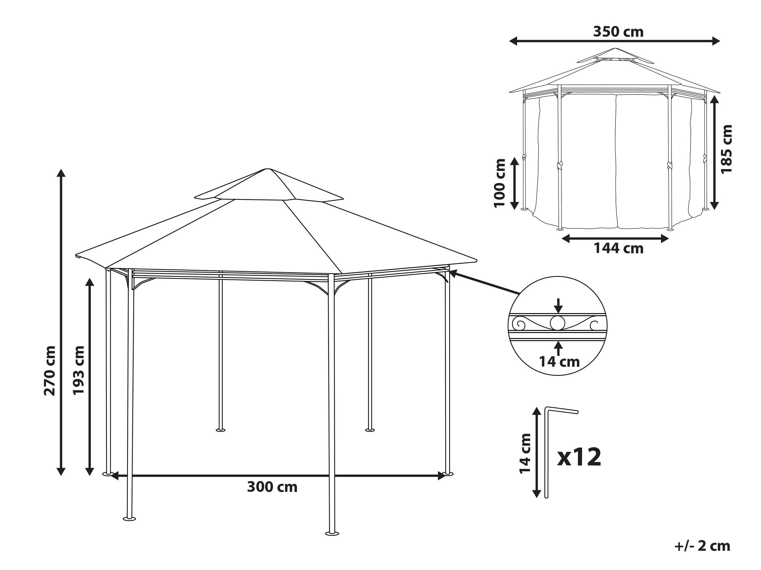 Beliani Tonnelle de jardin en Acier Moderne PORTEL  