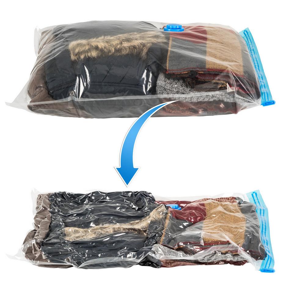 Tectake  5er-Set Vakuumbeutel  mit Ein- und Auslassventil zahnloser Druckverschluss 