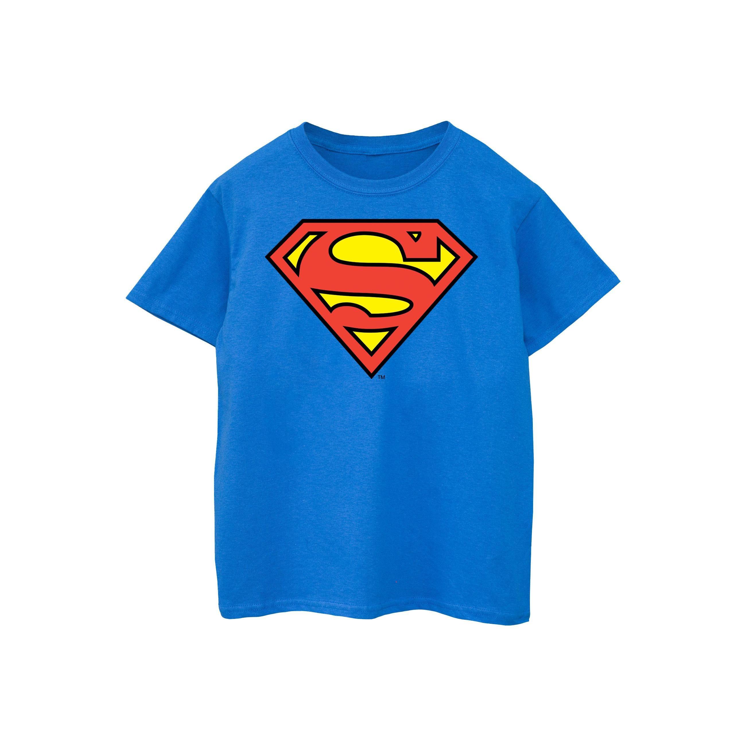 Image of Superman Logo Boyfriend Fit Tshirt Damen Königsblau XL
