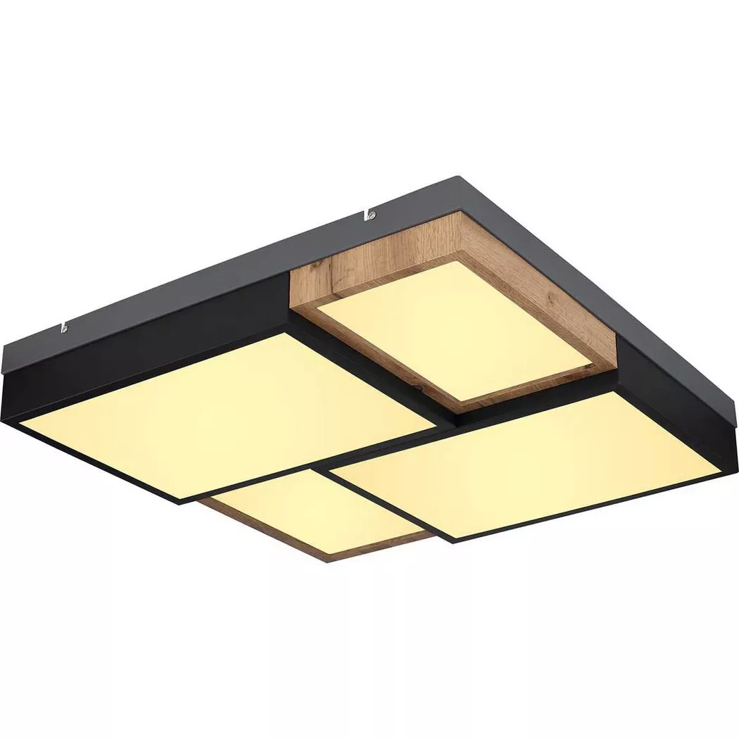 mutoni light – Deckenleuchte Gundi Metall holzoptik matt LED, One Size