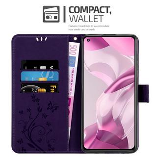 Cadorabo  Housse compatible avec Xiaomi Mi 11 LITE (4G / 5G) / 11 LITE NE - Coque de protection au design floral avec fermeture magnétique, fonction de support et emplacements pour cartes 