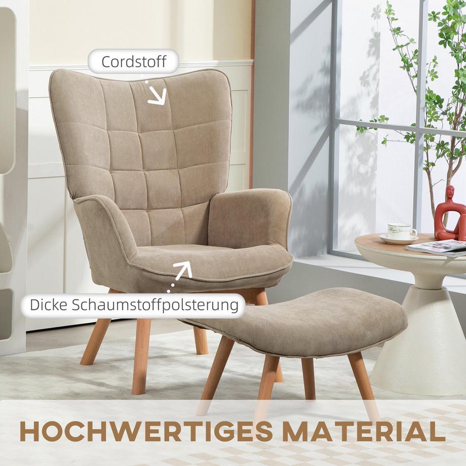 HOMCOM Fauteuil à oreilles  