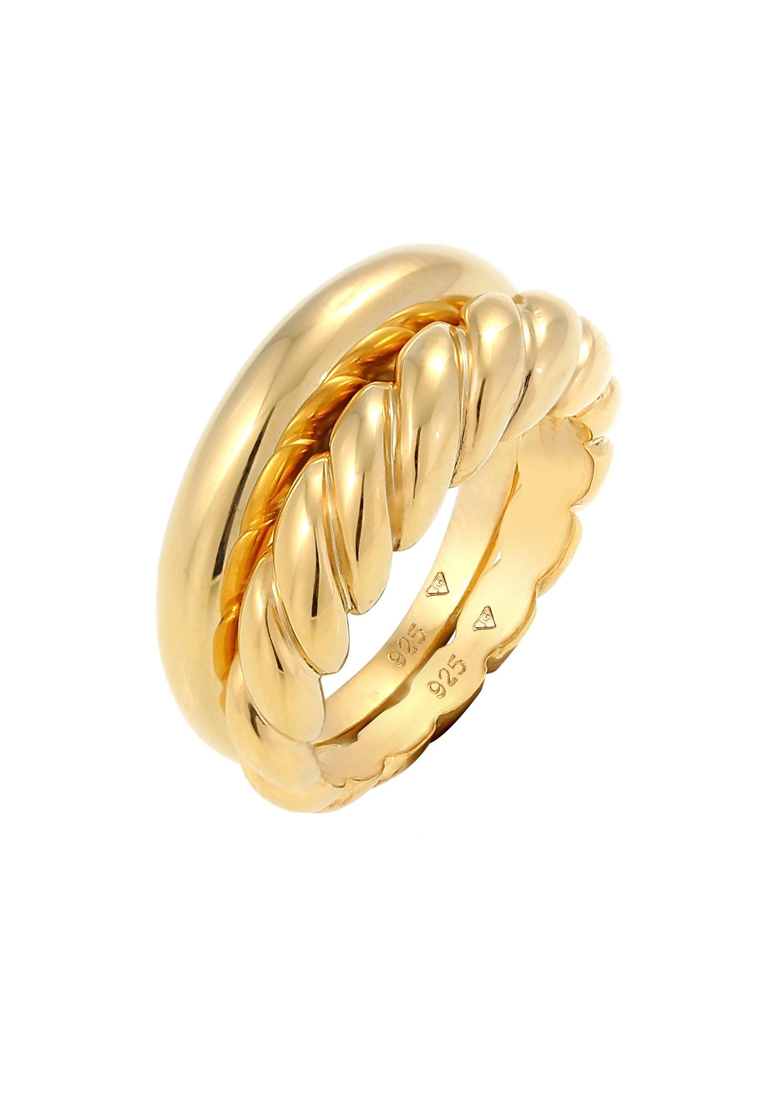 Image of Ring 2er Set Basic Damen Gold 58mm
