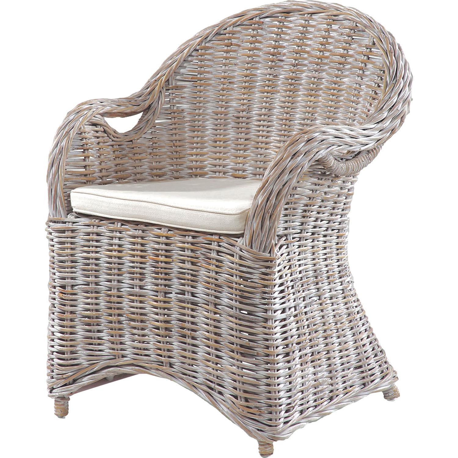 mutoni Sessel Brest Naturrattan white wash  