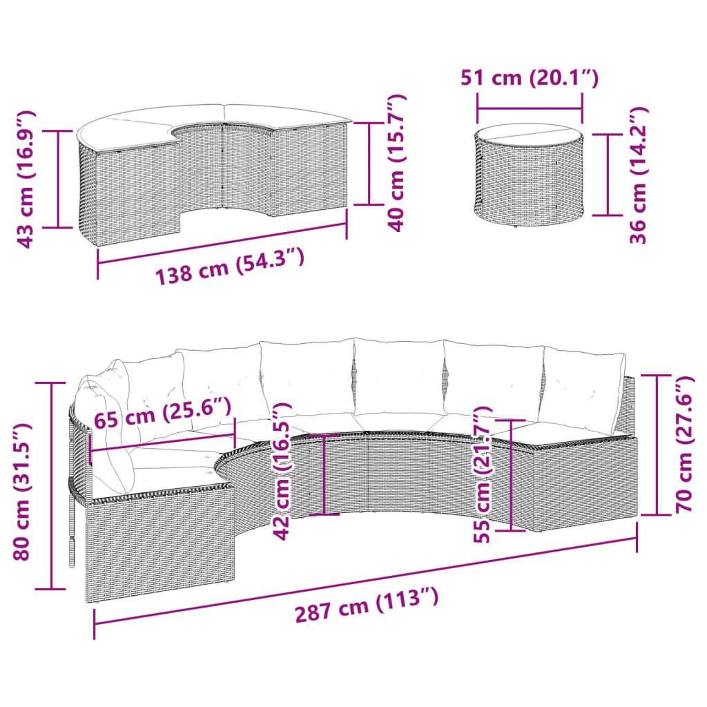 VidaXL set divano da giardino Polirattan  