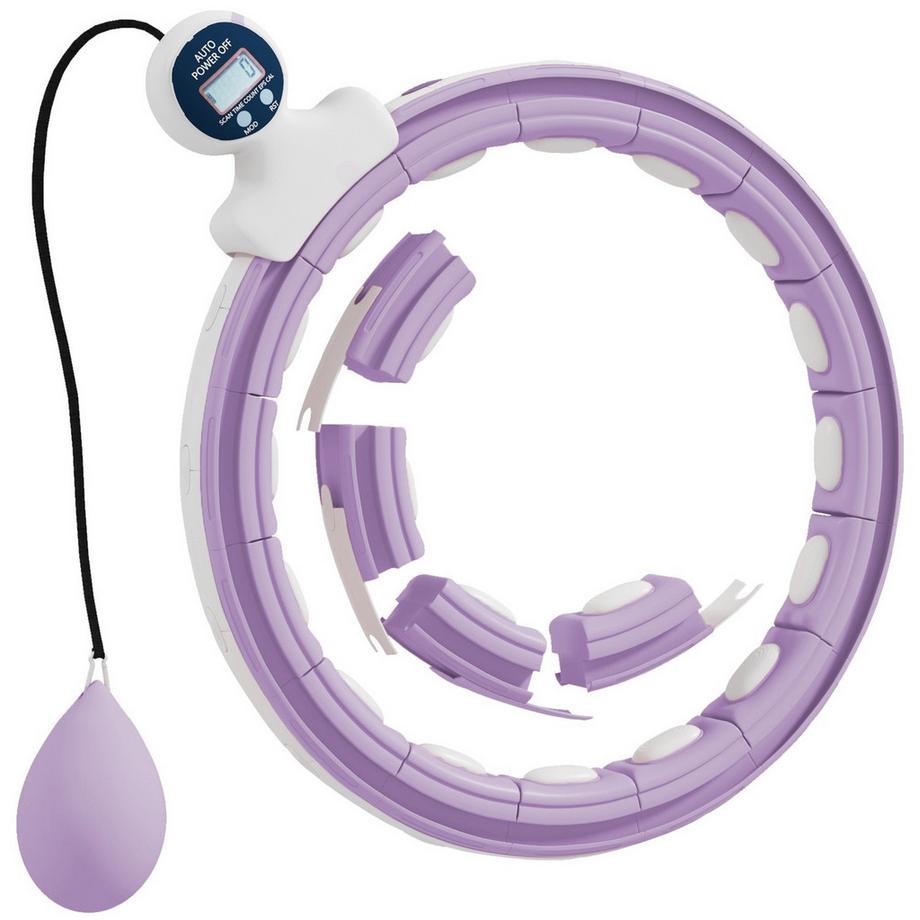 Northio  Smart Hula Hoop Reifen Erwachsene mit Gewicht Kugel Zähler 16 Knoten (76-113cm) Einstellbar Fitness Leise Abnehmen Ausrüstung Infinity Hula-Hoop für Gewichtsverlust, Fitness Violett | 