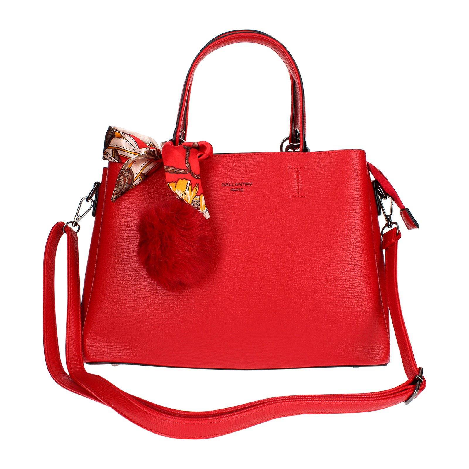 Gallantry  Borsa con foulard e pompon rossa 