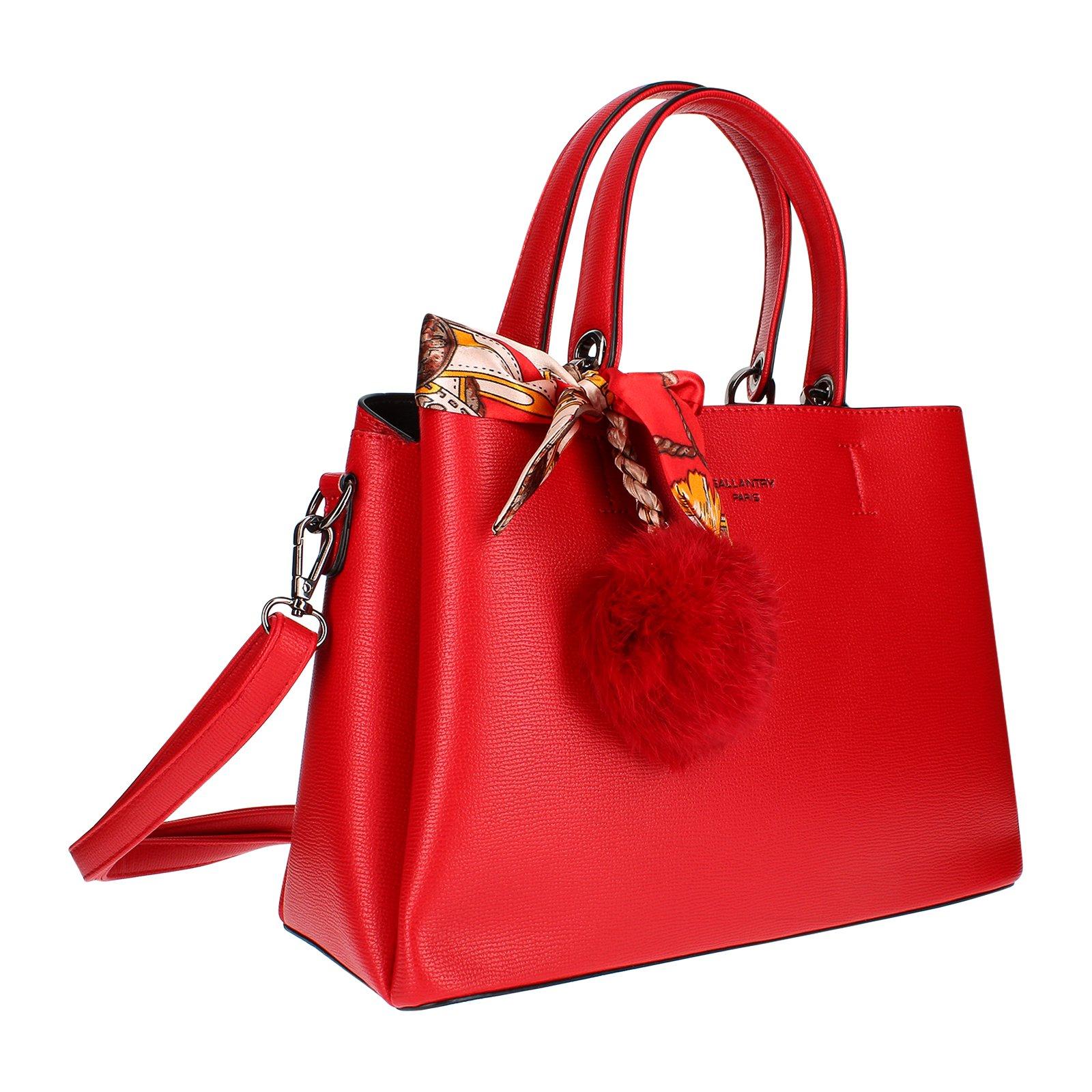 Gallantry  Borsa con foulard e pompon rossa 