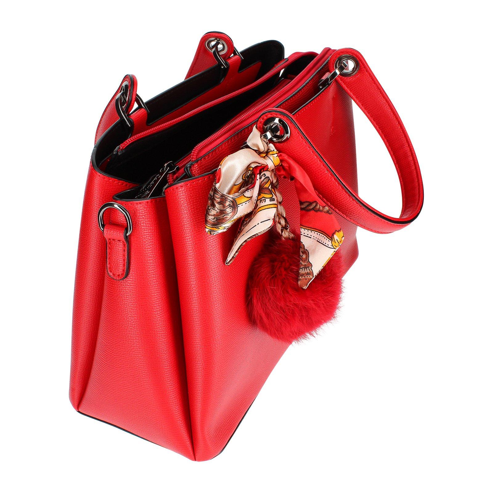 Gallantry  Borsa con foulard e pompon rossa 