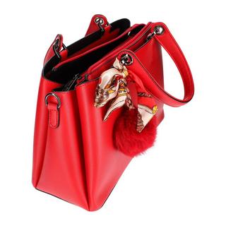 Gallantry  Borsa con foulard e pompon rossa 