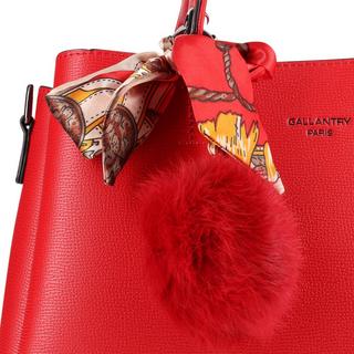 Gallantry  Borsa con foulard e pompon rossa 