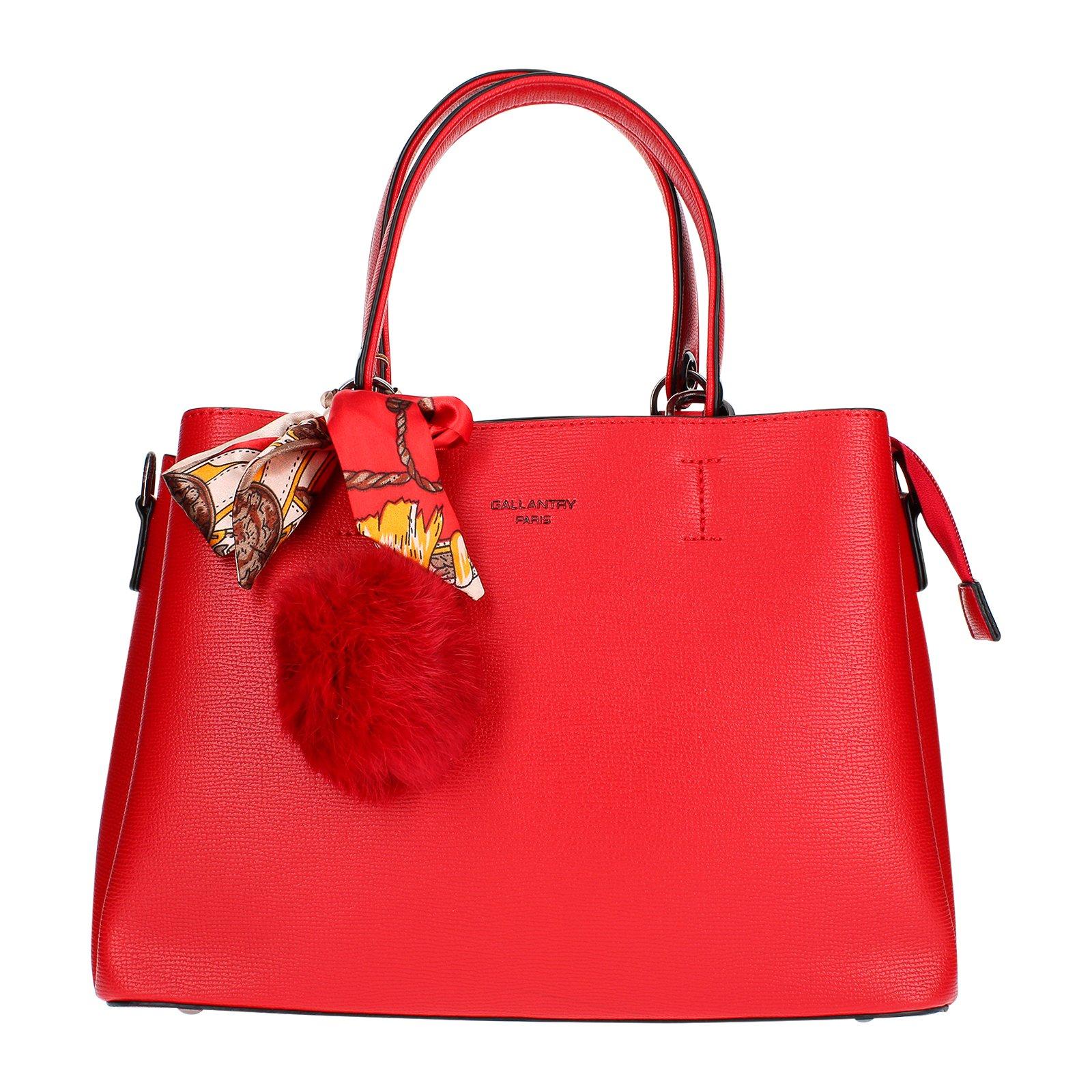 Gallantry  Borsa con foulard e pompon rossa 