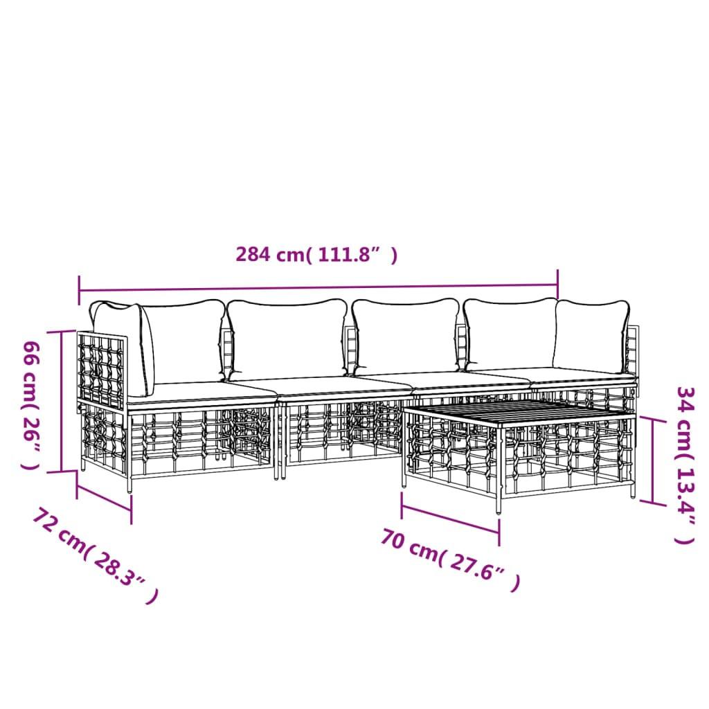 VidaXL Garten lounge set poly-rattan  