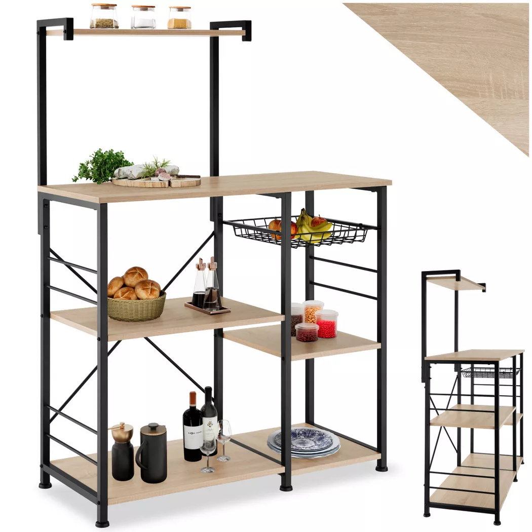 Tectake - Étagère de cuisine CRAWLEY style industriel, One Size, Sable