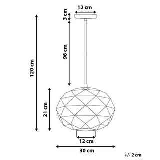 Beliani Lampe suspension en Métal Moderne REWA  