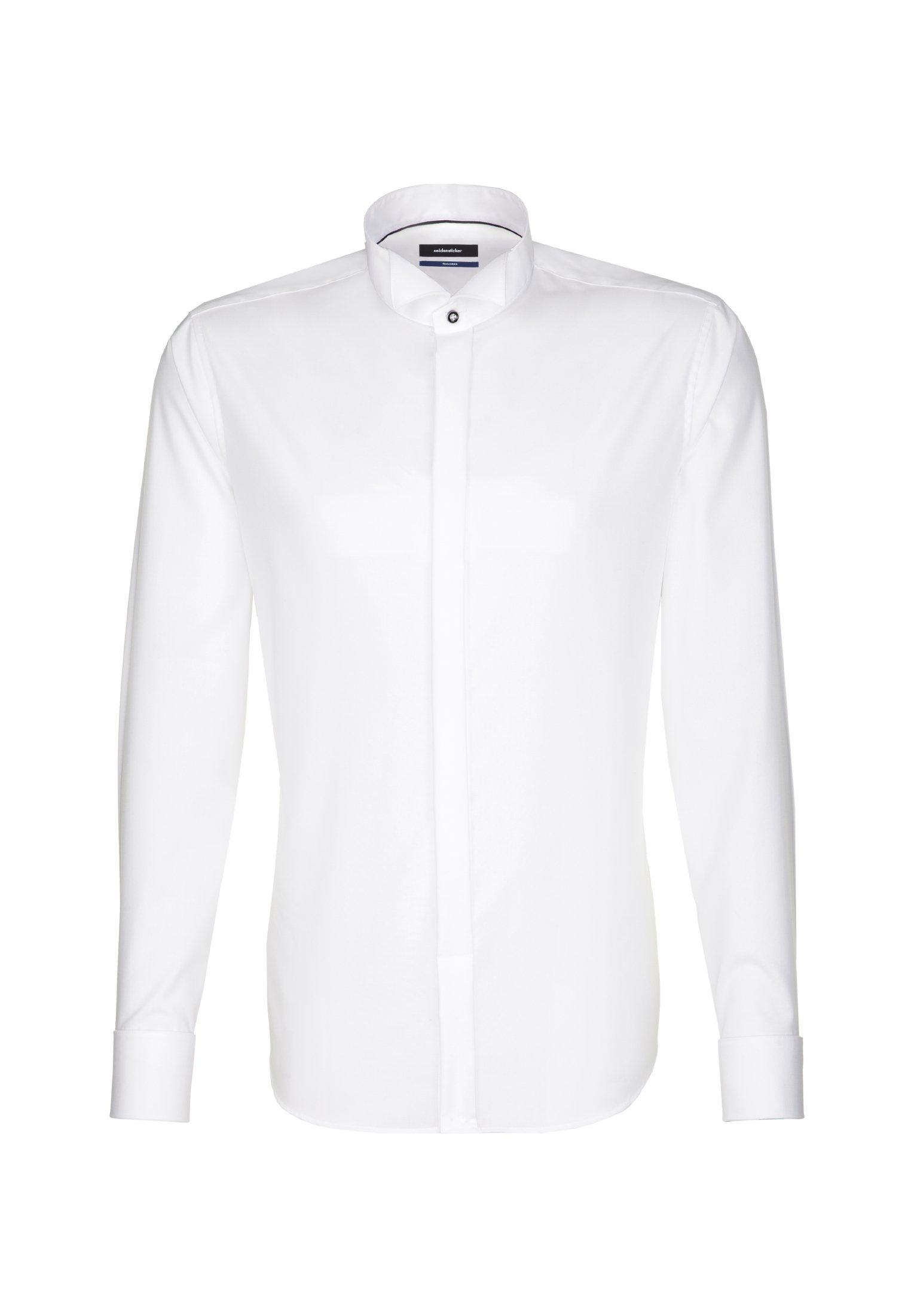 Image of Smokinghemd Shaped Fit Langarm Uni Herren Weiss 39