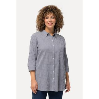 Ulla Popken  Camicia a righe con crespatura a bolle e maniche a 3/4 