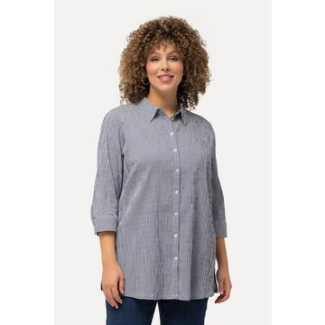 Camicia a righe con crespatura a bolle e maniche a 3/4