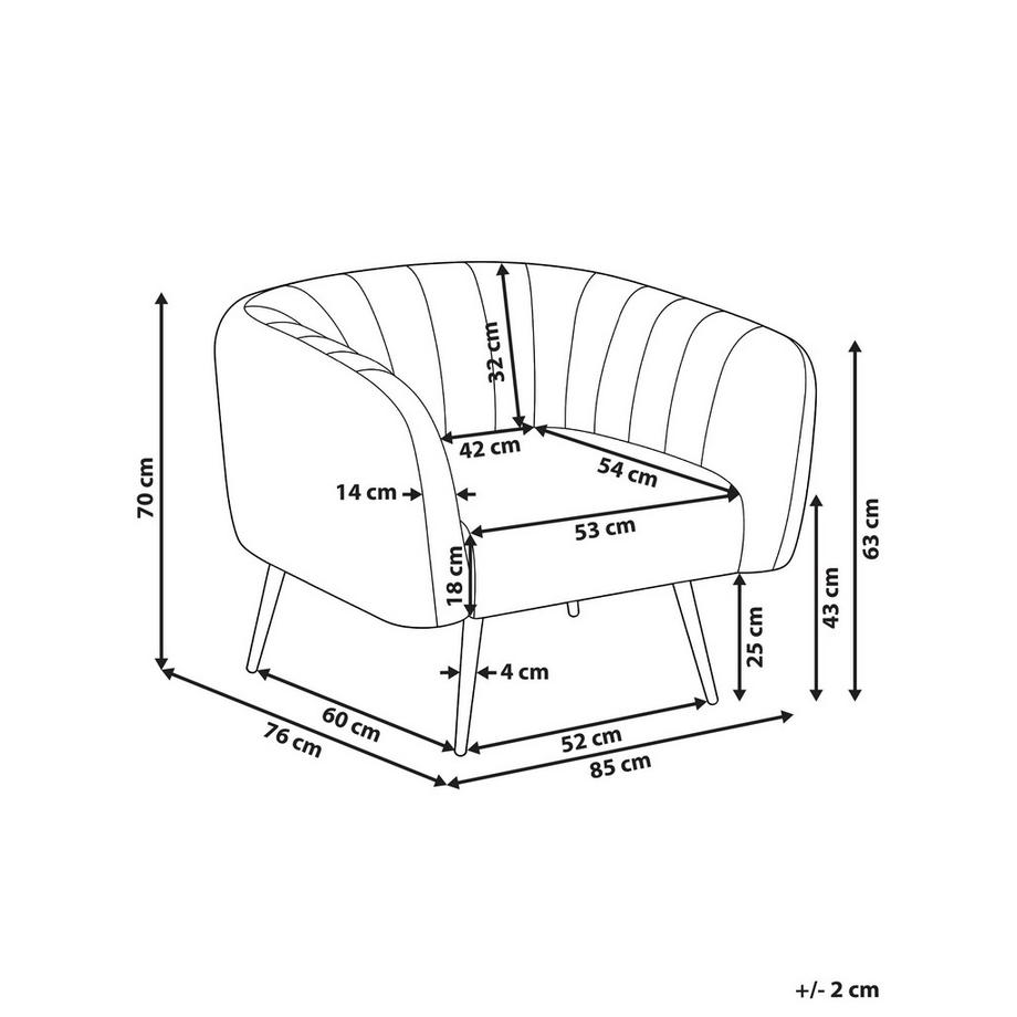 Beliani Sessel aus Samtstoff  LACONIA  