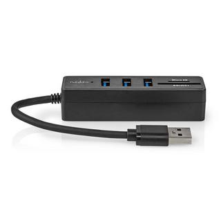 Nedis  USB-Hub | USB A-Hane | 3x USB A-Buchse | 5-Port-Anschluss/-Anschlüsse | USB 3.2 Gen 1 | USB-Stromversorgung | 5 Gbps | SD & MicroSD 