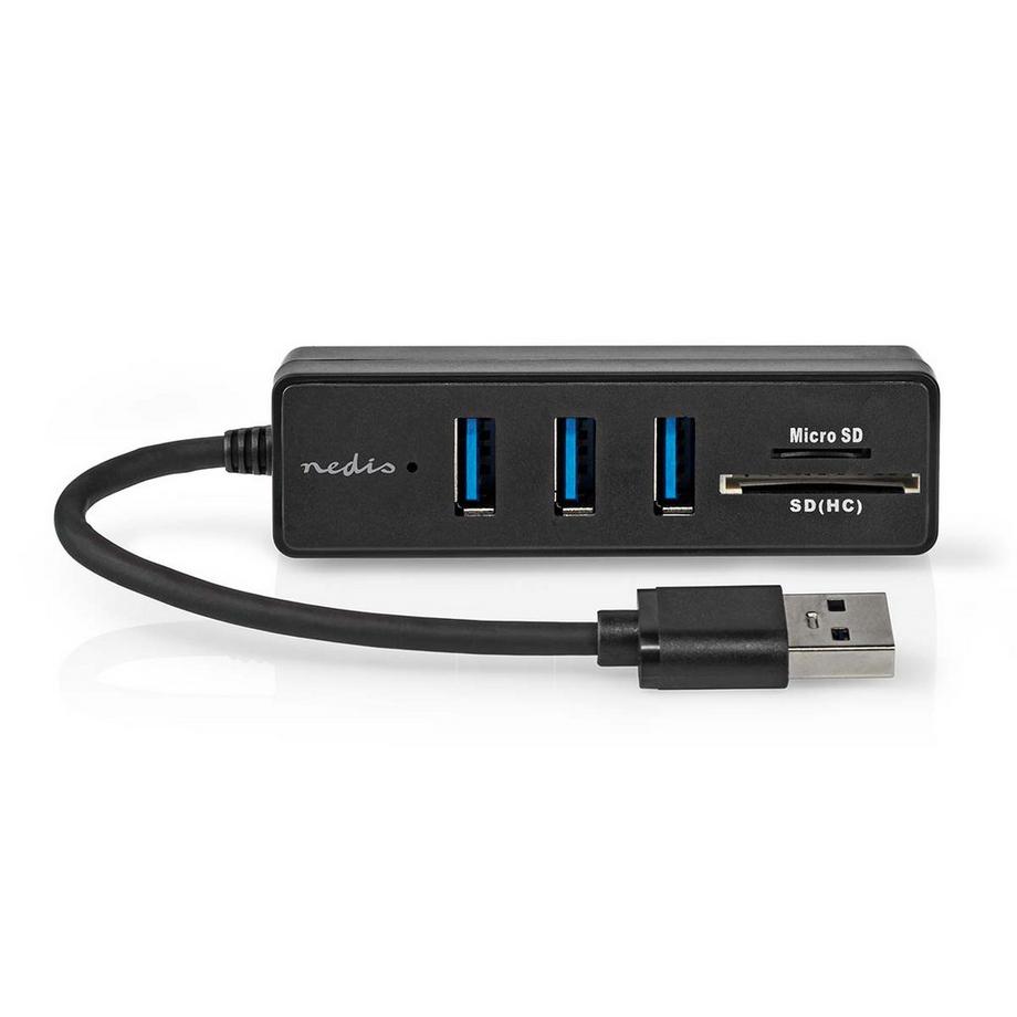 Nedis  Hub USB | USB A-Hane | 3x USB A femelle | 5-Port(s) | USB 3.2 Gen 1 | USB power | 5 Gbps | SD & MicroSD 