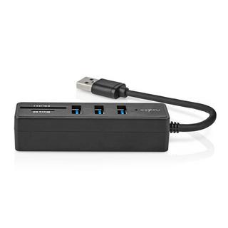 Nedis  USB-Hub | USB A-Hane | 3x USB A-Buchse | 5-Port-Anschluss/-Anschlüsse | USB 3.2 Gen 1 | USB-Stromversorgung | 5 Gbps | SD & MicroSD 