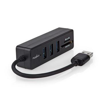 USB-Hub | USB A-Hane | 3x USB A-Buchse | 5-Port-Anschluss/-Anschlüsse | USB 3.2 Gen 1 | USB-Stromversorgung | 5 Gbps | SD & MicroSD