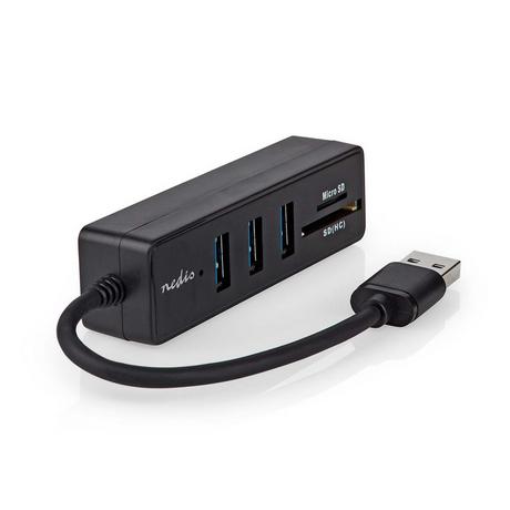 Nedis  Hub USB | USB A-Hane | 3x USB A femmina | 5 porte | USB 3.2 Gen 1 | Alimentazione USB | 5 Gbps | SD e MicroSD 