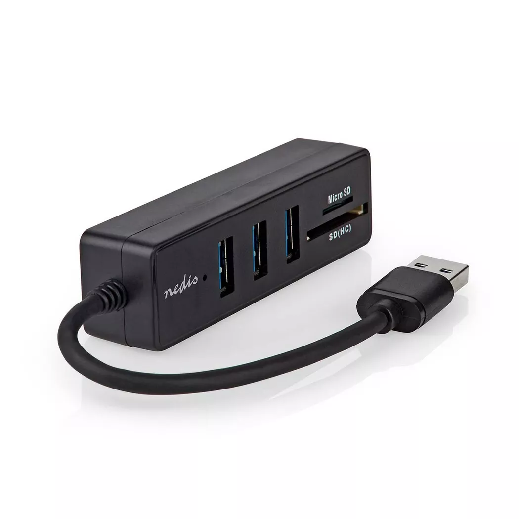 Nedis CCGB61250BK01 hub & concentrateur USB 3.2 Gen 1 (3.1 Gen 1) Type-A 5000 Mbit/s Noir