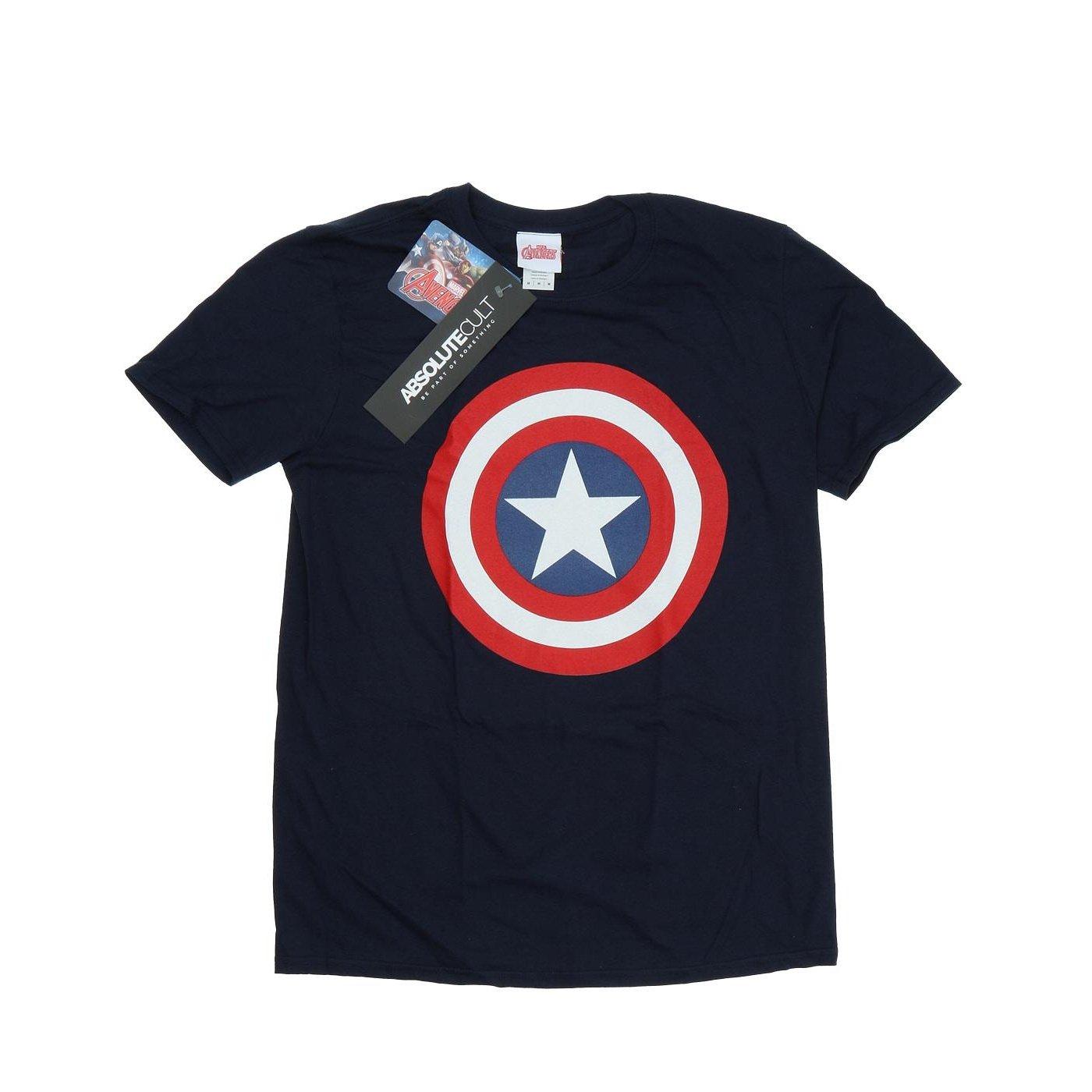 Image of Captain America Shield Tshirt Herren Marine XXL