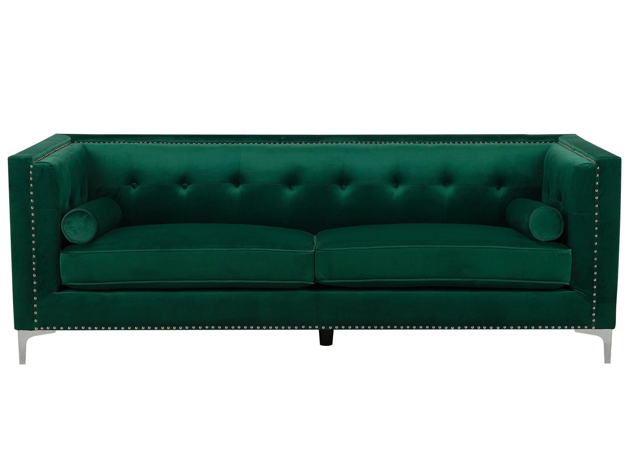 Image of 3 Sitzer Sofa aus Samtstoff Glamourös AVALDSENES 3 Sitzer Sofa aus Samtstoff Glamourös AVALDSENES