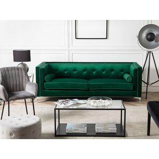 Beliani 3 Sitzer Sofa aus Samtstoff Glamourös AVALDSENES  