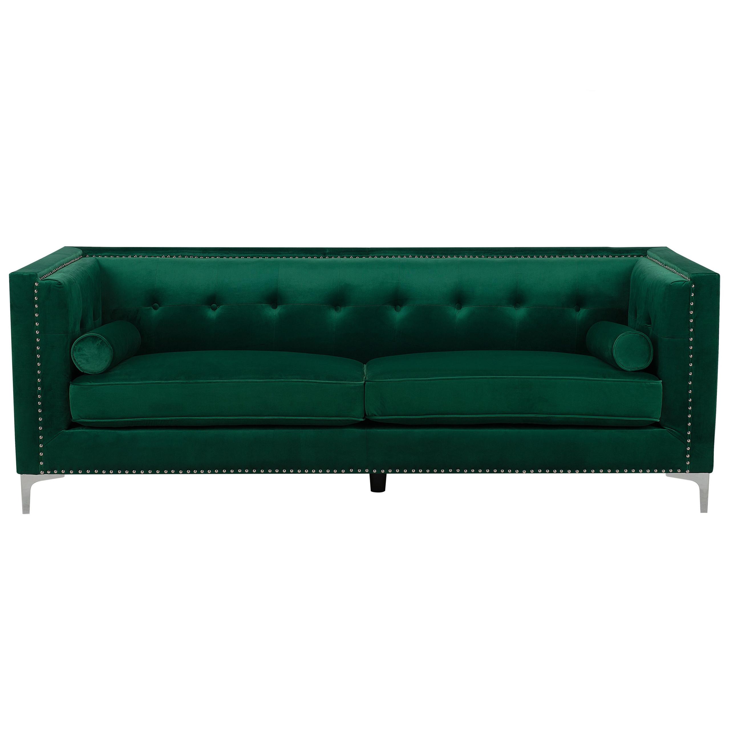 Beliani 3 Sitzer Sofa aus Samtstoff Glamourös AVALDSENES  