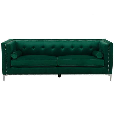 Beliani 3 Sitzer Sofa aus Samtstoff Glamourös AVALDSENES  