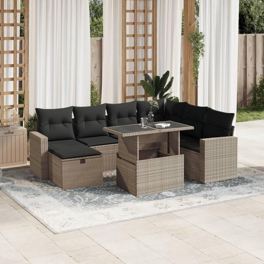 VidaXL set divano da giardino Polirattan  
