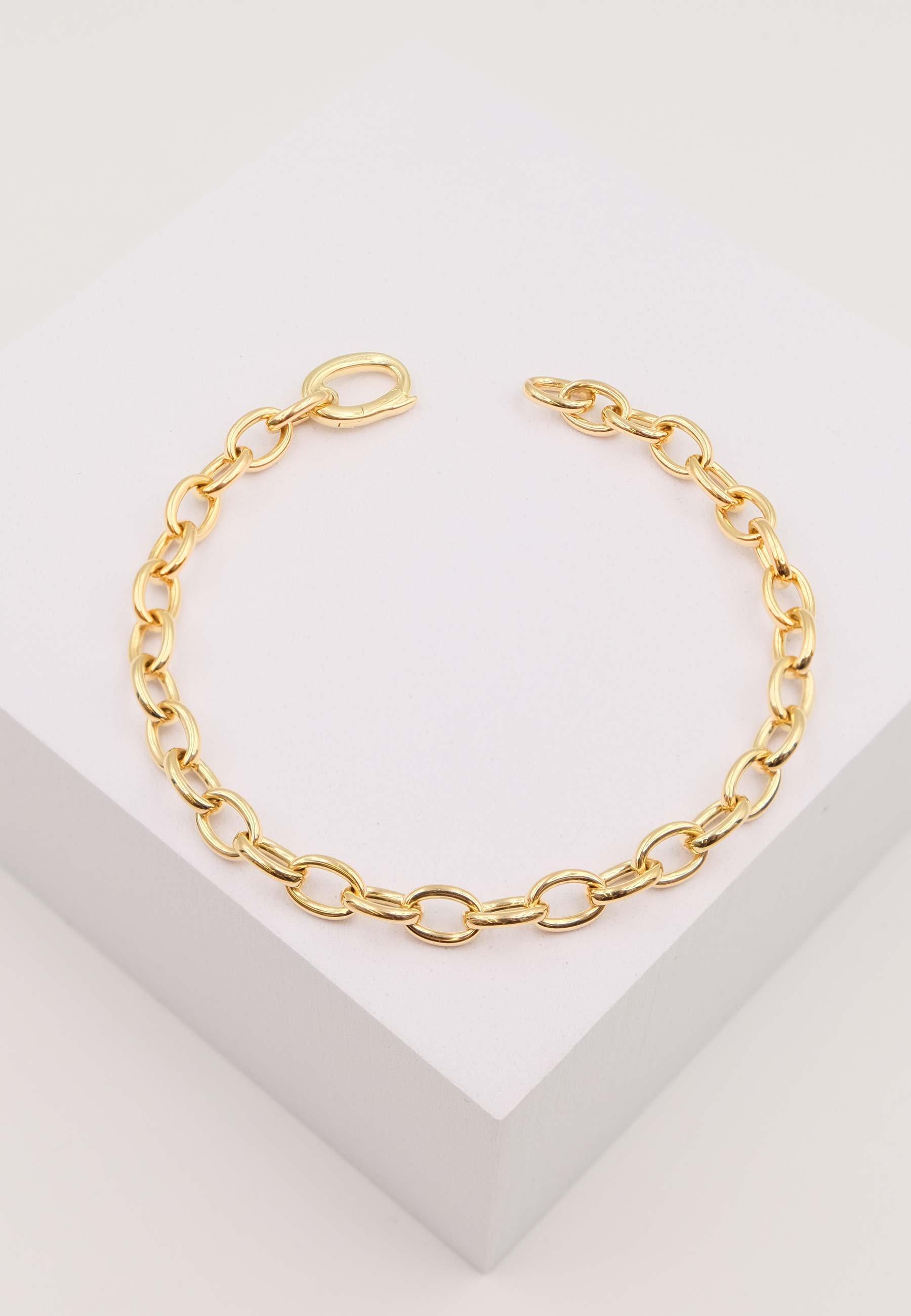 MUAU Schmuck  Bracelet forçat en or jaune 750 20cm, 6mm 