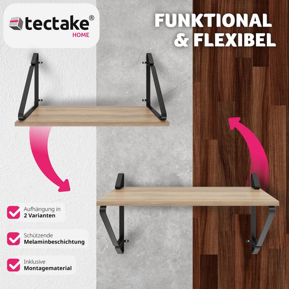 Tectake Set di 2 mensole da parete Irvine  stile industriale  