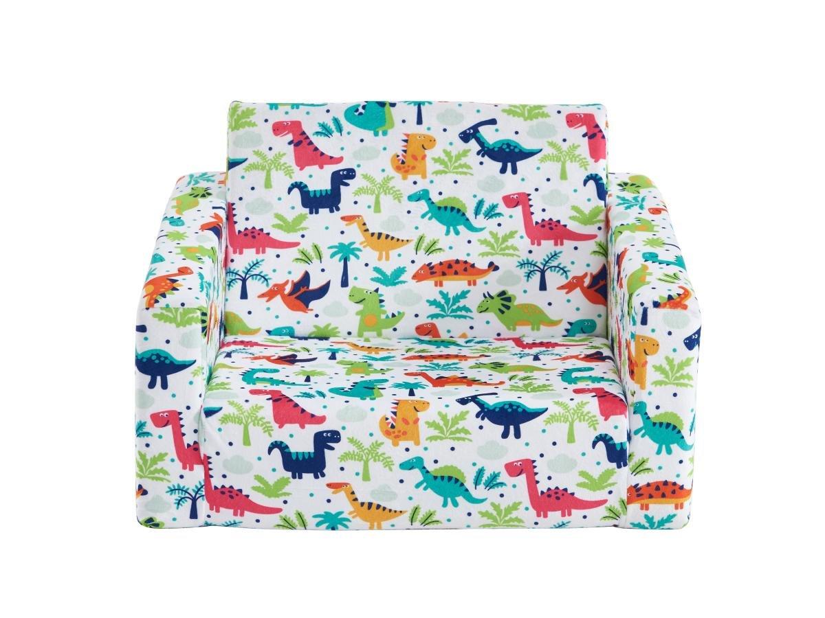 Image of Schaukelsessel Kindersessel - Samt - Weiß Mit Dinosaurier-motiv - Almagro Unisex ONE SIZE