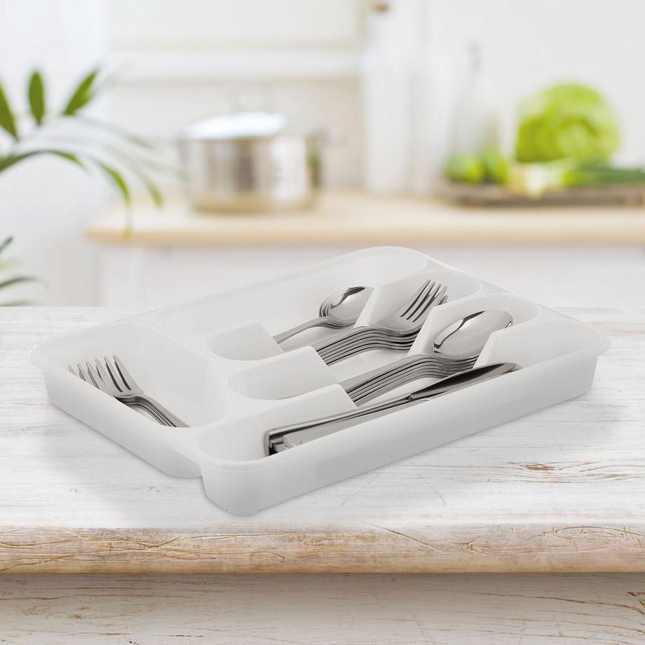 B2X  Weißer Besteckkasten 2er-Set 