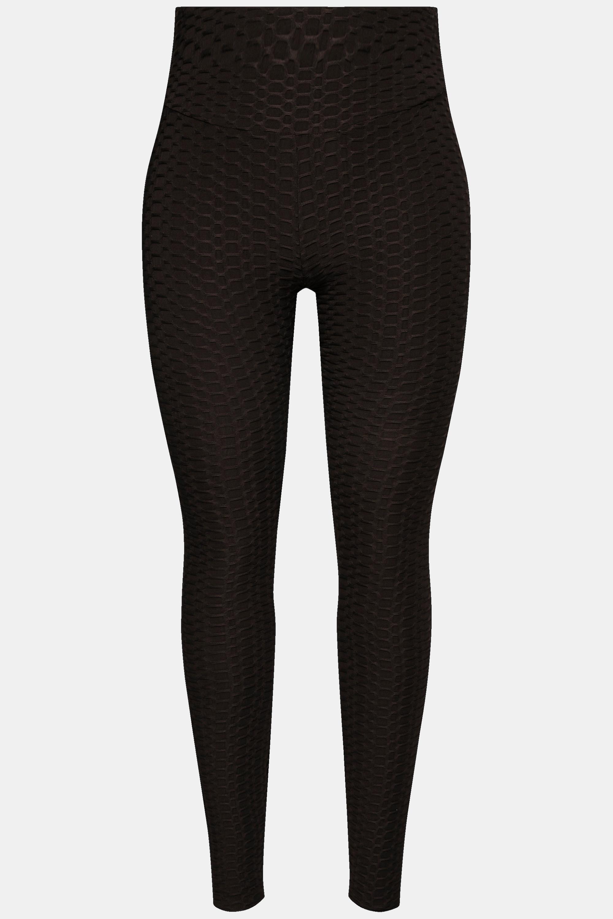 Ulla Popken  Legging de sport, texturé, taille haute, large ceinture élastique 