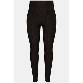 Ulla Popken  Legging de sport, texturé, taille haute, large ceinture élastique 