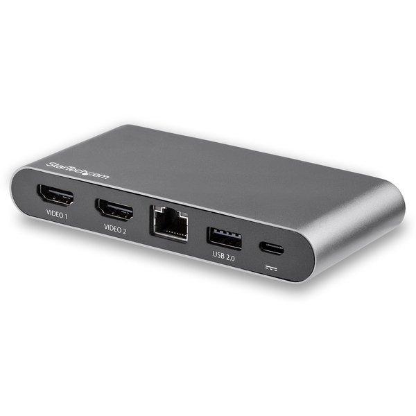 Image of StarTech.com USB-C-Dock - 4K HDMI Display mit dual Monitoren - Mini-Laptop-Dockingstation - 100W PD 3.0 - GbE, USB-A-Hub mit 2 Anschlüssen - USB-Multiport-Adapter Typ C - 1m Kabel