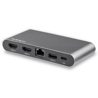 STARTECH.COM  Dock USB C - Station d'Accueil USB-C à Double Écran 4K HDMI - 100 W Power Delivery Pass-through, GbE, 2 USB A - Mini Hub Type C - Adaptateur Multiport pour PC Portable 