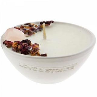 Love&Stones Bougie aux cristaux de Quartz rose - Love S  