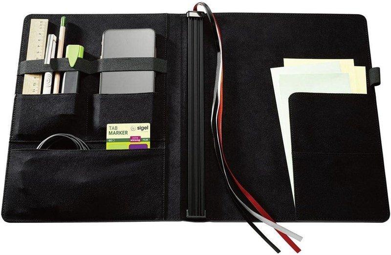 CONCEPTUM Conceptum Organiser flex A4 schwarz,3 Notizhefte,3 Schienen,Gummiband  