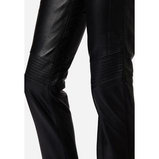 RICANO  Lederhose Tally Pant als Low Waist Hose mit Raffungen und Reißverschluss am Bein 