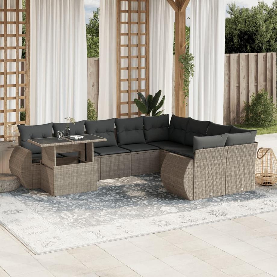VidaXL set divano da giardino Polirattan  